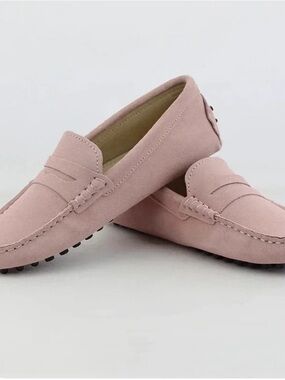 NWOT!! Women's Dusty Pink Suede Loafers - Slip-On Driving Moccasins